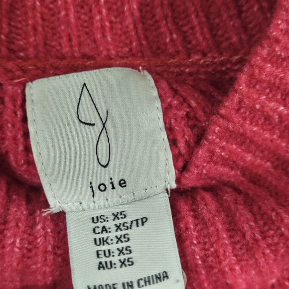 Joie Hot Pink Mock Fair Isle Sweater - Picture 3 of 4